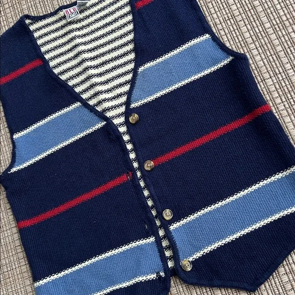 Vintage retro Early 1990’s Red Camel Cardigan Sweater, Size large - Picture 3 of 7